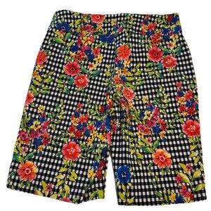 Attyre Sz8 X 10”L Bermuda Golf Shorts Pull On Stretch Floral Check Plaid